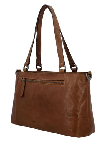 HIDE & STITCHES Leren schoudertas lichtbruin - (B)35 x (H)20 x (D)11 cm