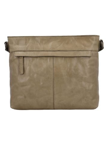 HIDE & STITCHES Leren schoudertas beige - (B)28 x (H)22 x (D)8 cm