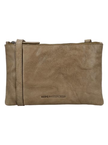 HIDE & STITCHES Leren schoudertas beige - (B)24 x (H)15 x (D)5 cm