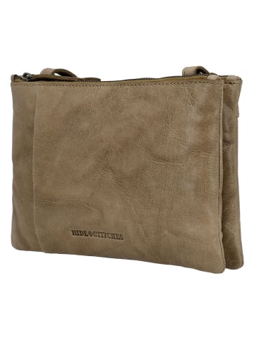 HIDE & STITCHES Leder-Umhängetasche in Beige - (B)24 x (H)15 x (T)5 cm