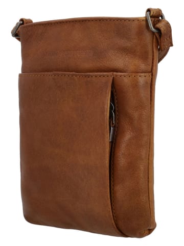 HIDE & STITCHES Leren schoudertas lichtbruin - (B)22 x (H)24 x (D)3 cm