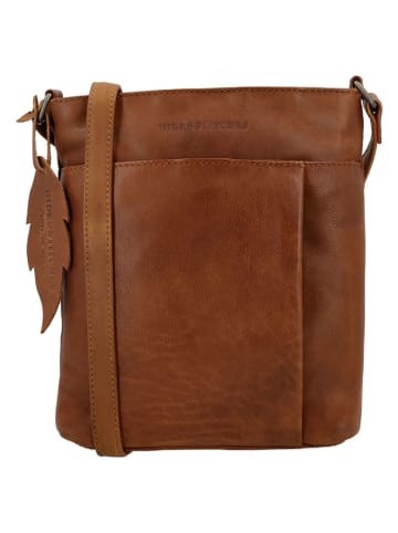 HIDE & STITCHES Leren schoudertas lichtbruin - (B)17 x (H)20 x (D)2 cm