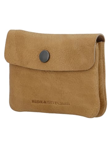 HIDE & STITCHES Leder-Schlüsseltasche "Earth" in Hellbraun - (B)10 x (H)7 x (T)1 cm