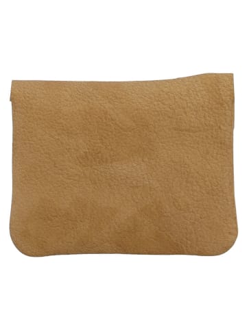 HIDE & STITCHES Leren sleuteltas "Earth" lichtbruin - (B)10 x (H)7 x (D)1 cm