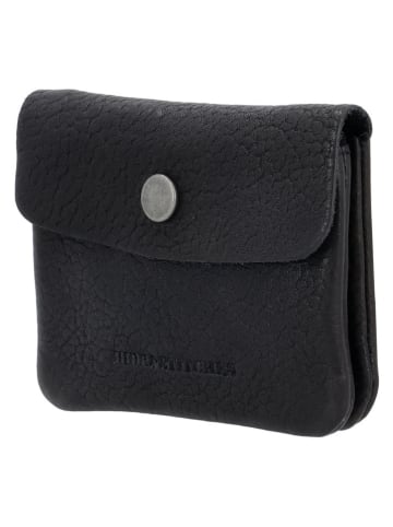 HIDE & STITCHES Leren sleuteltas "Earth" zwart - (B)10 x (H)7 x (D)1 cm