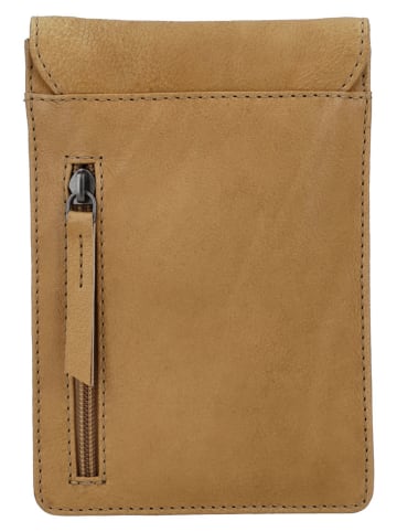 HIDE & STITCHES Skórzana torebka "Earth" w kolorze jasnobrązowym na telefon - 13 x 19 x 1,5 cm