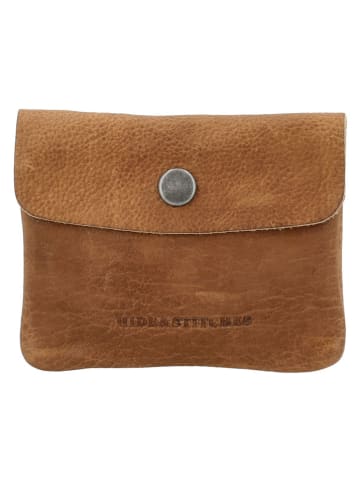 HIDE & STITCHES Leren sleuteltas "Earth" camel - (B)10 x (H)7 x (D)1 cm