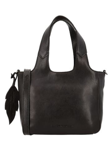 HIDE & STITCHES Leder-Henkeltasche in Braun - (B)22 x (H)18 x (T)12 cm