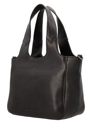 HIDE & STITCHES Leren handtas bruin - (B)22 x (H)18 x (D)12 cm