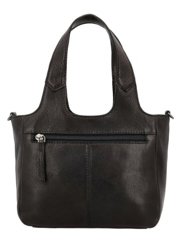 HIDE & STITCHES Leder-Henkeltasche in Braun - (B)22 x (H)18 x (T)12 cm