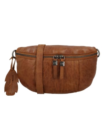 HIDE & STITCHES Leren borstbuidel lichtbruin - (B)24 x (H)13 x (D)11 cm