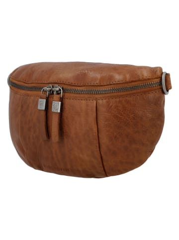 HIDE & STITCHES Skórzana saszetka w kolorze jasnobrązowym - 24 x 13 x 11 cm