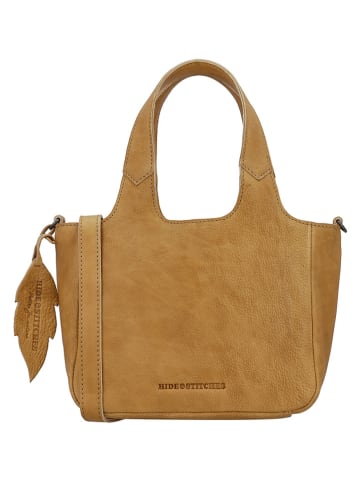 HIDE & STITCHES Leren handtas lichtbruin - (B)22 x (H)18 x (D)12 cm