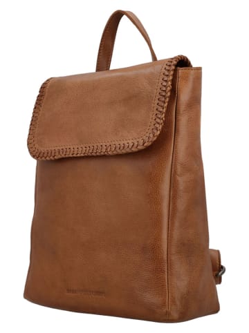 HIDE & STITCHES Leren rugzak "Inspired by Country" cognackleurig - (B)25 x (H)30 x (D)11 cm