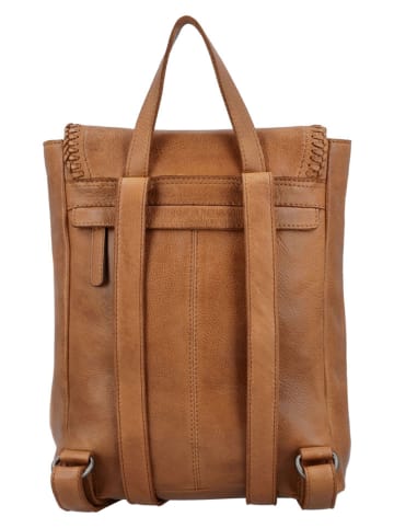 HIDE & STITCHES Leren rugzak "Inspired by Country" cognackleurig - (B)25 x (H)30 x (D)11 cm