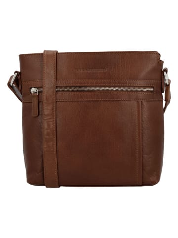 HIDE & STITCHES Leren schoudertas bruin - (B)26 x (H)26 x (D)8 cm