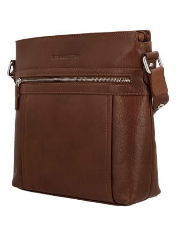 HIDE & STITCHES Leren schoudertas bruin - (B)26 x (H)26 x (D)8 cm