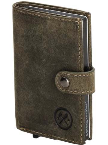 HIDE & STITCHES Leder-Geldbörse "Idaho" in Dunkelgrün - (B)10 x (H)8 x (T)1,5 cm