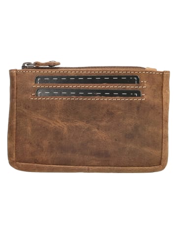 HIDE & STITCHES Leder-Schlüsseletui in Hellbraun - (B)11,5 x (H)7,5 x (T)1,5 cm