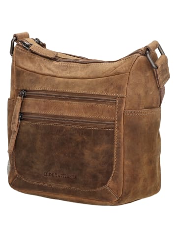 HIDE & STITCHES Leren schoudertas lichtbruin - (B)24 x (H)22 x (D)10 cm