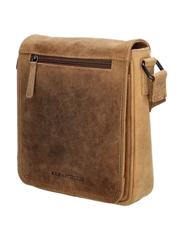 HIDE & STITCHES Leren schoudertas lichtbruin - (B)21 x (H)22 x (D)6,5 cm