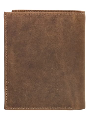 HIDE & STITCHES Skórzany portfel w kolorze jasnobrązowym - 9 x 12 x 2,5 cm