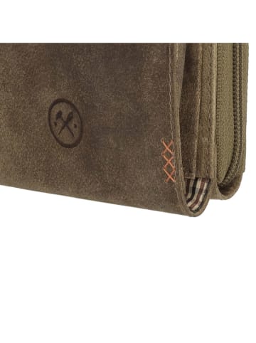 HIDE & STITCHES Skórzana torebka w kolorze khaki na telefon - 11 x 20 x 3 cm