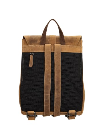 HIDE & STITCHES Leren rugzak lichtbruin - (B)25,5 x (H)32,5 x (D)12 cm