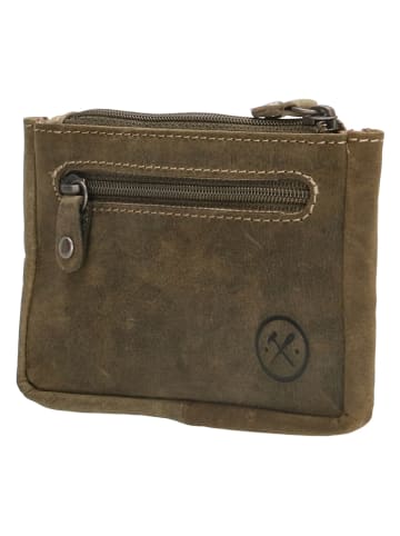 HIDE & STITCHES Skórzane etui w kolorze oliwkowym na klucze - 11,5 x 7,5 x 1,5 cm