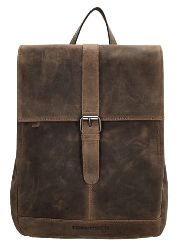 HIDE & STITCHES Skórzany plecak w kolorze brązowym - 25,5 x 32,5 x 12 cm