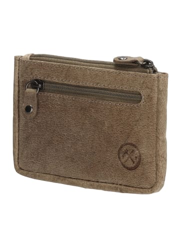 HIDE & STITCHES Leren sleuteletui taupe - (B)11,5 x (H)7,5 x (D)1,5 cm