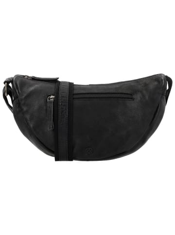 HIDE & STITCHES Leren borstbuidel zwart - (B)32 x (H)17 x (D)10 cm