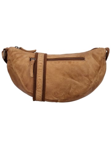 HIDE & STITCHES Leder-Brustbeutel in Hellbraun - (B)32 x (H)17 x (T)10 cm