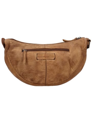 HIDE & STITCHES Leder-Brustbeutel in Hellbraun - (B)32 x (H)17 x (T)10 cm