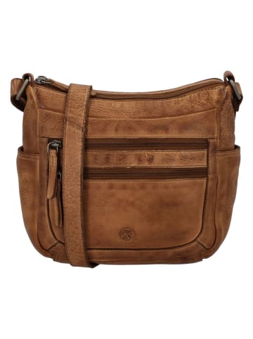 HIDE & STITCHES Leder-Umhängetasche in Hellbraun - (B)34 x (H)25 x (T)10 cm