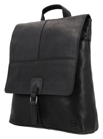 HIDE & STITCHES Leren rugzak zwart - (B)29 cm x (H)34 cm x (D)8 cm