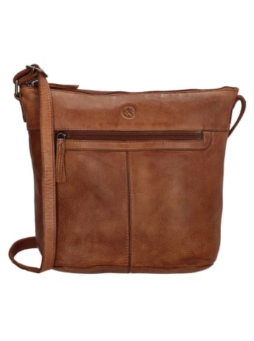 HIDE & STITCHES Leder-Umhängetasche in Hellbraun - (B)29 x (H)24 x (T)10 cm