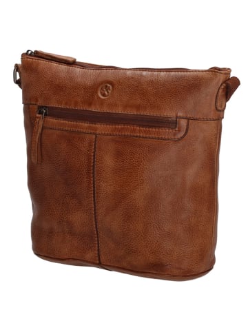 HIDE & STITCHES Leder-Umhängetasche in Hellbraun - (B)29 x (H)24 x (T)10 cm