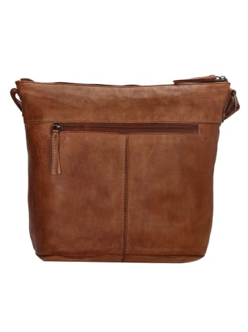 HIDE & STITCHES Leder-Umhängetasche in Hellbraun - (B)29 x (H)24 x (T)10 cm