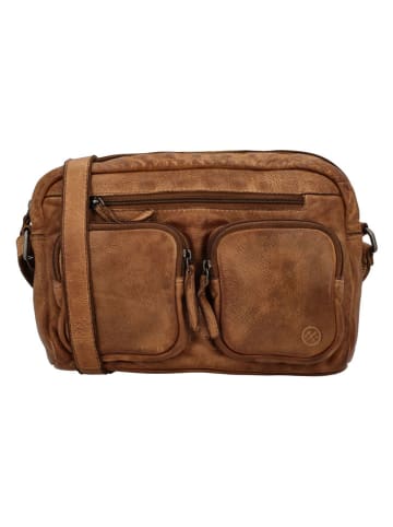 HIDE & STITCHES Leren schoudertas lichtbruin - (B)27 x (H)20 x (D)6 cm