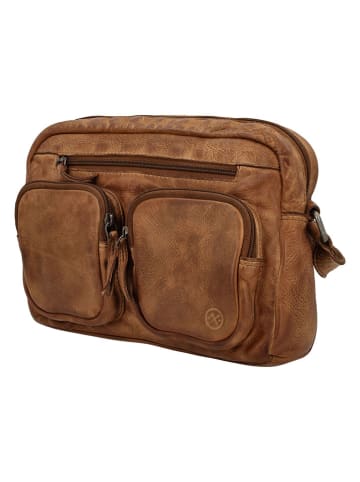 HIDE & STITCHES Leren schoudertas lichtbruin - (B)27 x (H)20 x (D)6 cm