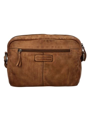 HIDE & STITCHES Leren schoudertas lichtbruin - (B)27 x (H)20 x (D)6 cm