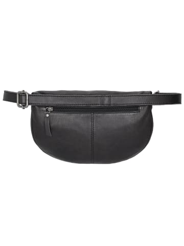 HIDE & STITCHES Leder-Gürteltasche in Schwarz - (B)27 x (H)18,5 x (T)8,5 cm