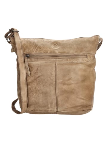 HIDE & STITCHES Leder-Umhängetasche in Beige - (B)29 x (H)24 x (T)10 cm