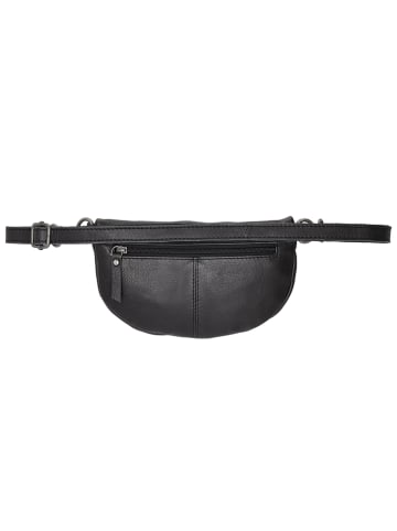 HIDE & STITCHES Leder-Gürteltasche in Schwarz - (B)22,5 x (H)14 x (T)5,5 cm