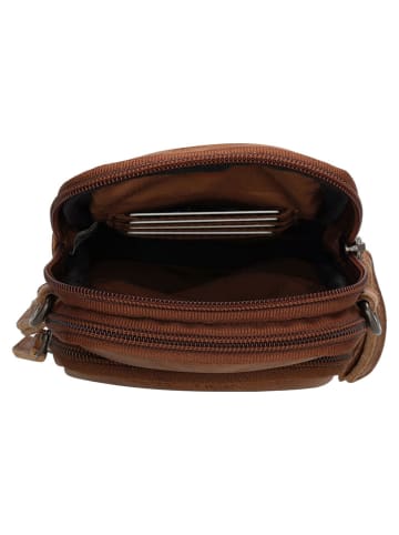 HIDE & STITCHES Leren smartphonetas lichtbruin - (B)10 x (H)17 x (D)4 cm