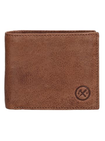 HIDE & STITCHES Leder-Geldbörse in Cognac - (B)11 x (H)9 x (T)2 cm