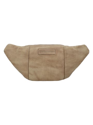 HIDE & STITCHES Leder-Brustbeutel in Beige - (B)36 x (H)17 x (T)6 cm