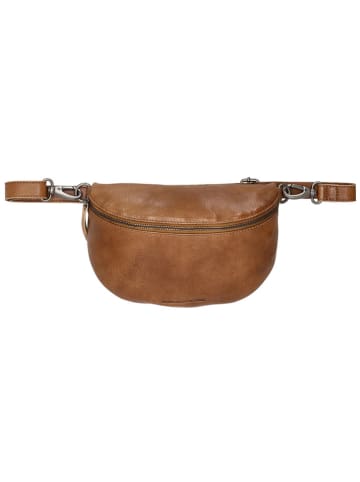 HIDE & STITCHES Leren heuptas cognackleurig - (B)27 x (H)18,5 x (D)8,5 cm