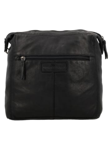 HIDE & STITCHES Skórzana torebka "Paint Rock" w kolorze czarnym - 29 x 27 x 9 cm